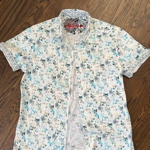 Robert Graham short sleeve shirt Blue hues NWT